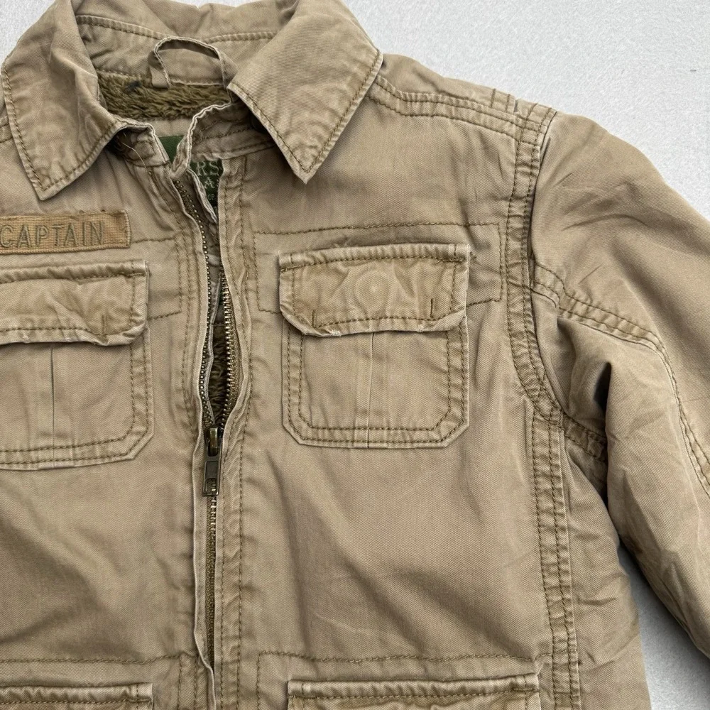Place Varsity‎ League Jacket 3T Fleece Field Up Coat Brown Pockets Kids Boys